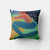 月明かりの中の人魚の抽象芸術 クッション (裏面)