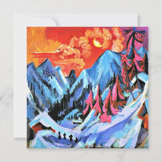 月明かりの中の冬の風景by Ernst Kirchner カード (正面)