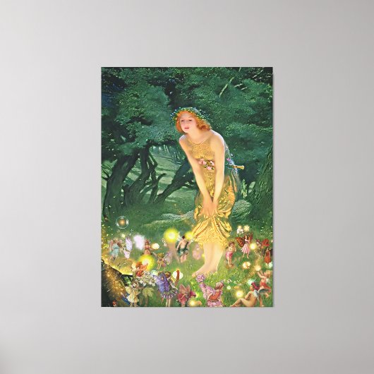 月明かりの中の妖精 キャンバスプリント (正面)
