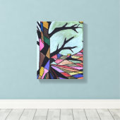 月明かりの中の孤独な木 キャンバスプリント (インサイチュ (ウッドフロア))