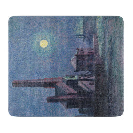 月明かりの中の工場（都市景観） （ルース） カッティングボード