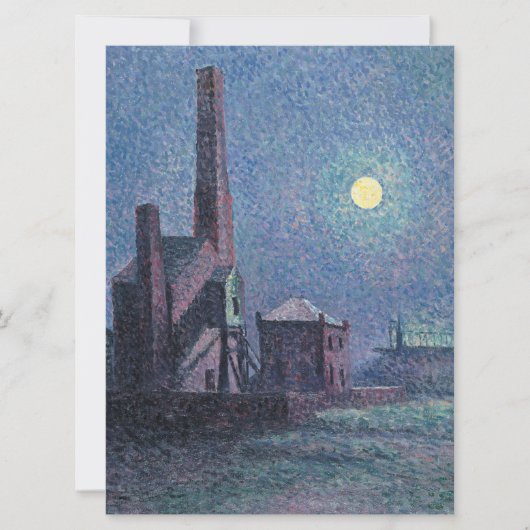 月明かりの中の工場(都市景観) (ルース) カード (正面)