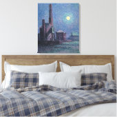 月明かりの中の工場（都市景観） （ルース） キャンバスプリント (インサイチュ (寝室))