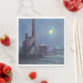 月明かりの中の工場（都市景観） （ルース） スタンダードランチョンナプキン (インサイチュ)