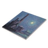 月明かりの中の工場(都市景観) (ルース) タイル (側面)