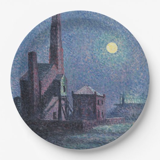 月明かりの中の工場（都市景観） （ルース） ペーパープレート (正面)