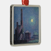 月明かりの中の工場(都市景観) (ルース) メタルオーナメント (右)