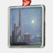 月明かりの中の工場(都市景観) (ルース) メタルオーナメント (左)
