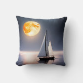 月明かりの中の帆船 クッション (正面)