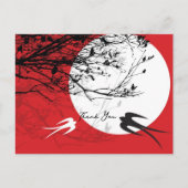 月明かりの中の東洋のツバメAsian Zenありがとう ポストカード (正面)