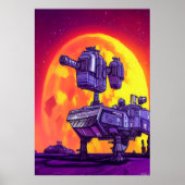 月明かりの中の機械 | AIアートポスター ポスター (正面)