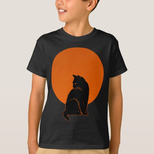 月明かりの中の猫 Tシャツ (正面)