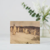 月明かりの中の穀物の茎 ポストカード (スタンド正面)