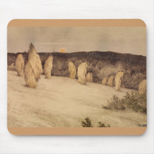 月明かりの中の穀物の茎 マウスパッド (正面)