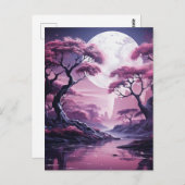 月明かりの中の紫の森 ポストカード (正面/裏面)