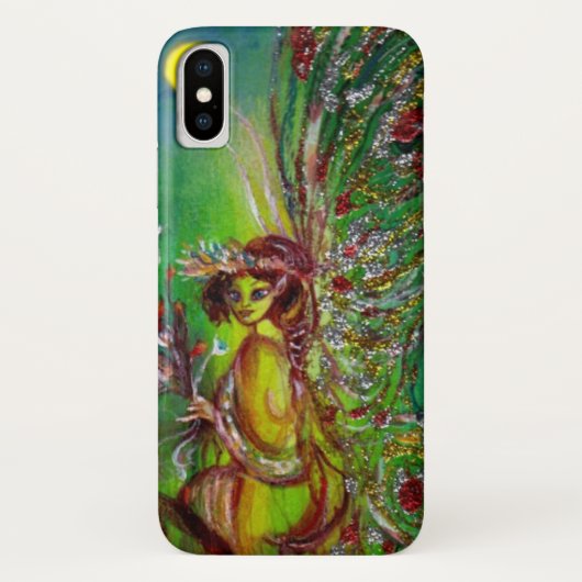 月明かりの中の緑の妖精のファンタジー Case-Mate iPhoneケース (裏面)