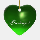 月明かりの中の緑の妖精エメラルドジェムストーン セラミックオーナメント (裏面)