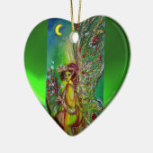 月明かりの中の緑の妖精エメラルドジェムストーン セラミックオーナメント (左)
