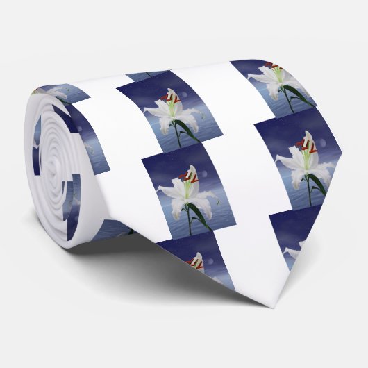 月明かりの中の美しい百合 ネクタイ (ロール)