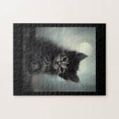 月明かりの中の謎の子猫 ジグソーパズル (横)