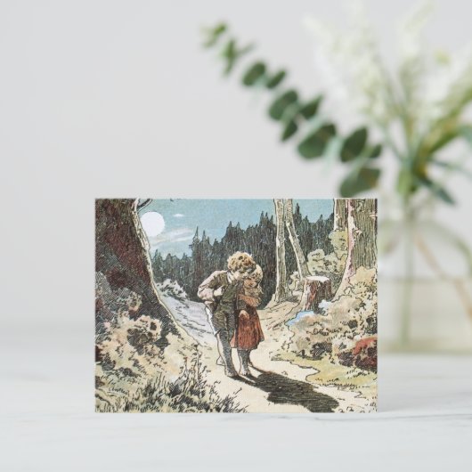 月明かりの中の道でハンゼルとグレテル ポストカード (スタンド正面)