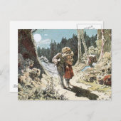 月明かりの中の道でハンゼルとグレテル ポストカード (正面/裏面)