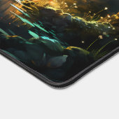 月明かりの中の隠れた森の寺 デスクマット (コーナー)