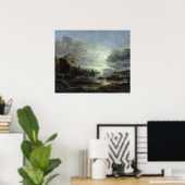 月明かりの中の風景 ポスター (ホームオフィス)