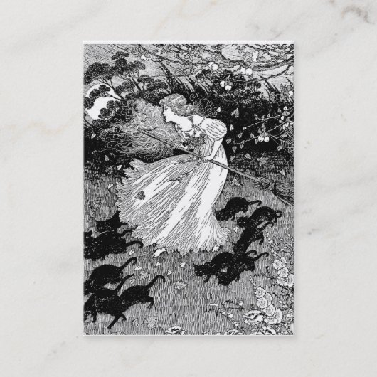 月明かりの中の魔女と黒猫 名刺 (正面)