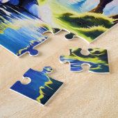 月明かりの中の魔法使い猫 ジグソーパズル (側面)