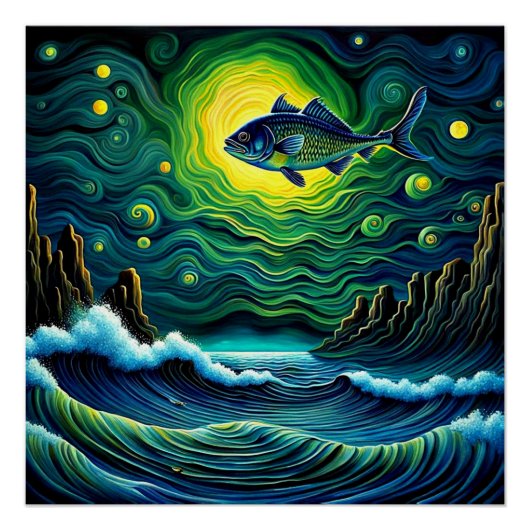 月明かりの中の魚 ポスター (正面)