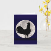 月明かりの中の鶏 カード (黄色い花)