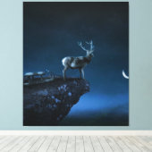 月明かりの中の鹿 キャンバスプリント (インサイチュ (ウッドフロア))