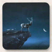月明かりの中の鹿 コースター (正面)