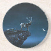 月明かりの中の鹿 コースター (正面)