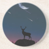 月明かりの中の鹿 コースター (正面)
