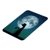 月明かりの中の黒猫フレキシブルマグネット マグネット (左側)