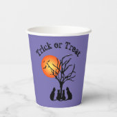 月明かりの中の黒猫紙 紙コップ (裏面)