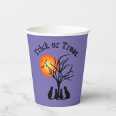 月明かりの中の黒猫紙 紙コップ (正面)