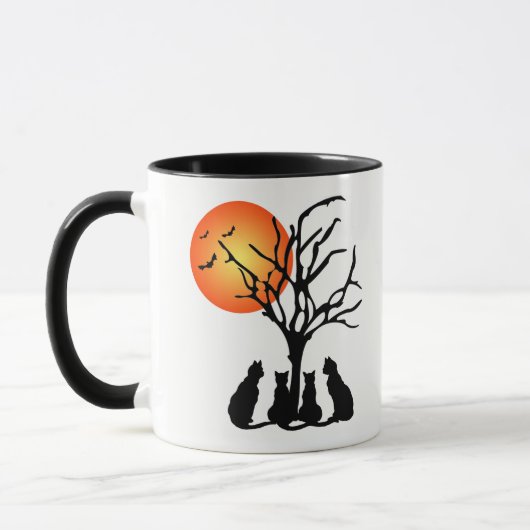 月明かりの中の黒猫 マグカップ (左)