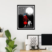 月明かりの中を歩くヴィンテージアールデコレディ ポスター (ホームオフィス)