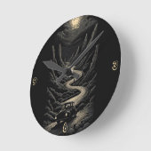 月明かりの中を運転する ラウンド壁時計 (傾斜)