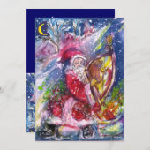 月明かりの中遊でサンタの竪琴 シーズンカード (正面/裏面)