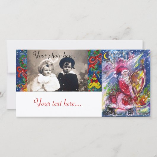 月明かりの中遊でサンタの竪琴 シーズンカード (正面)