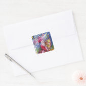 月明かりの中遊でサンタの竪琴 スクエアシール (封筒)