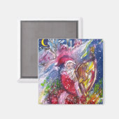 月明かりの中遊でサンタの竪琴 マグネット (正面/裏面)