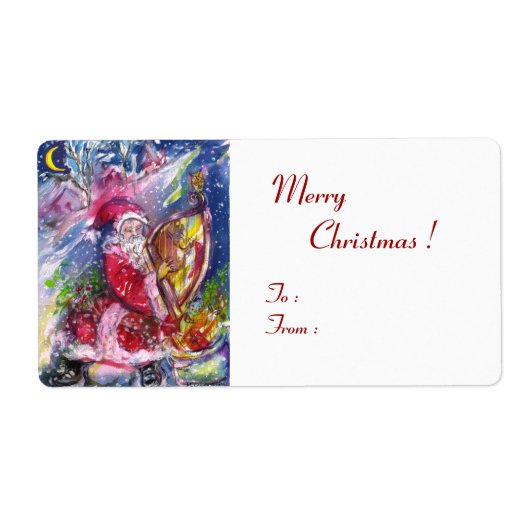 月明かりの中遊でサンタの竪琴 ラベル (正面)