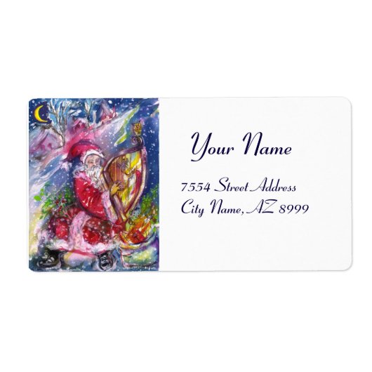 月明かりの中遊でサンタの竪琴 ラベル (正面)