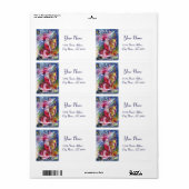 月明かりの中遊でサンタの竪琴 ラベル (フルシート)