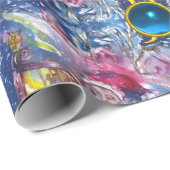 月明かりの中遊でサンタクロースのハープ抽象芸術 ラッピングペーパー (ロールコーナー)